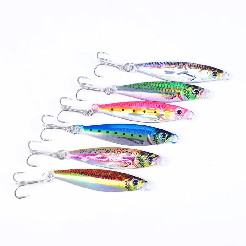 1Pc 3D Printing Metal Jig Shore Jigging Fish Lead Long Cast Artificial Bait Fishing Lures Saltwater Fishing Tackle7g/10g/15g/20g