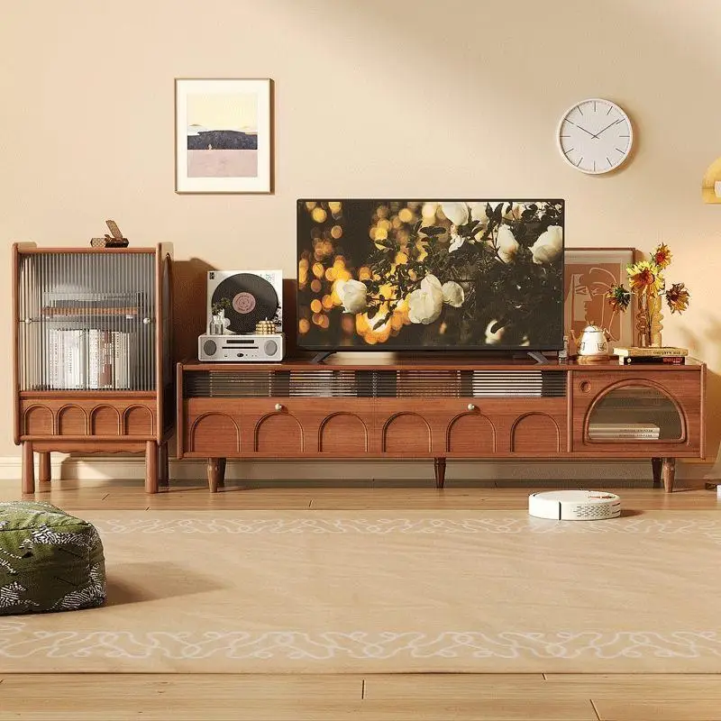 TV cabinet coffee table storage living room combination small apartment boxwood locker