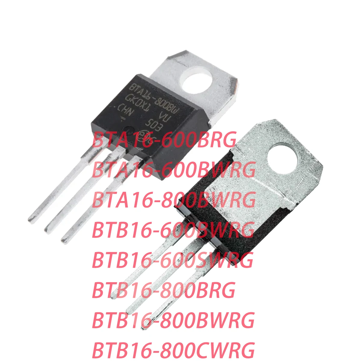 10PCS BTA16-600BRG -600BWRG -800BWRG BTB16-600BWRG 600SWRG -800BRG BTB16-800BWRG -800CWRG 16A 600V 800V TO220 Original Thyristor