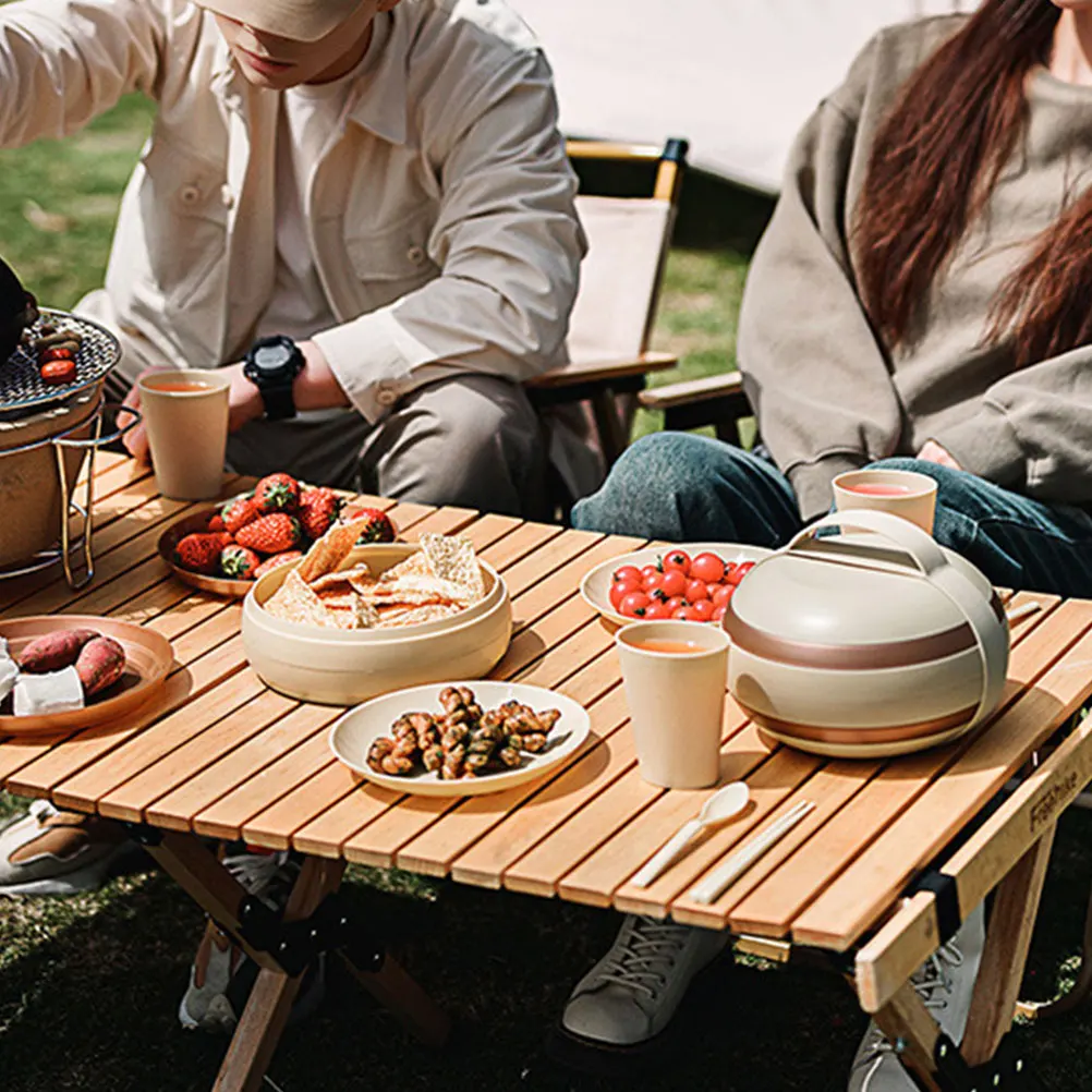

1Set Portable Camping Tableware Durable Picnic Plate Bowl Cup Chopsticks Spoon Set Reusable Cutlery Outdoor Use