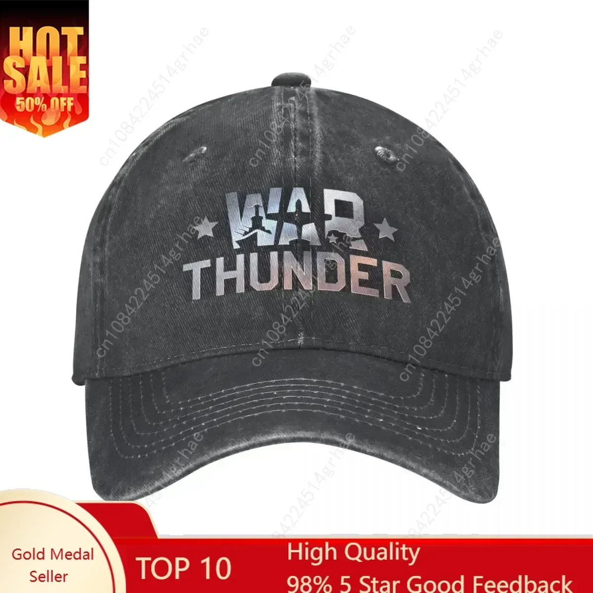 War Thunder Game Baseball Cap Outfit Vintage Distressed Denim Washed Sun Cap Unisex Style Summer Unstructured Soft Hats Cap