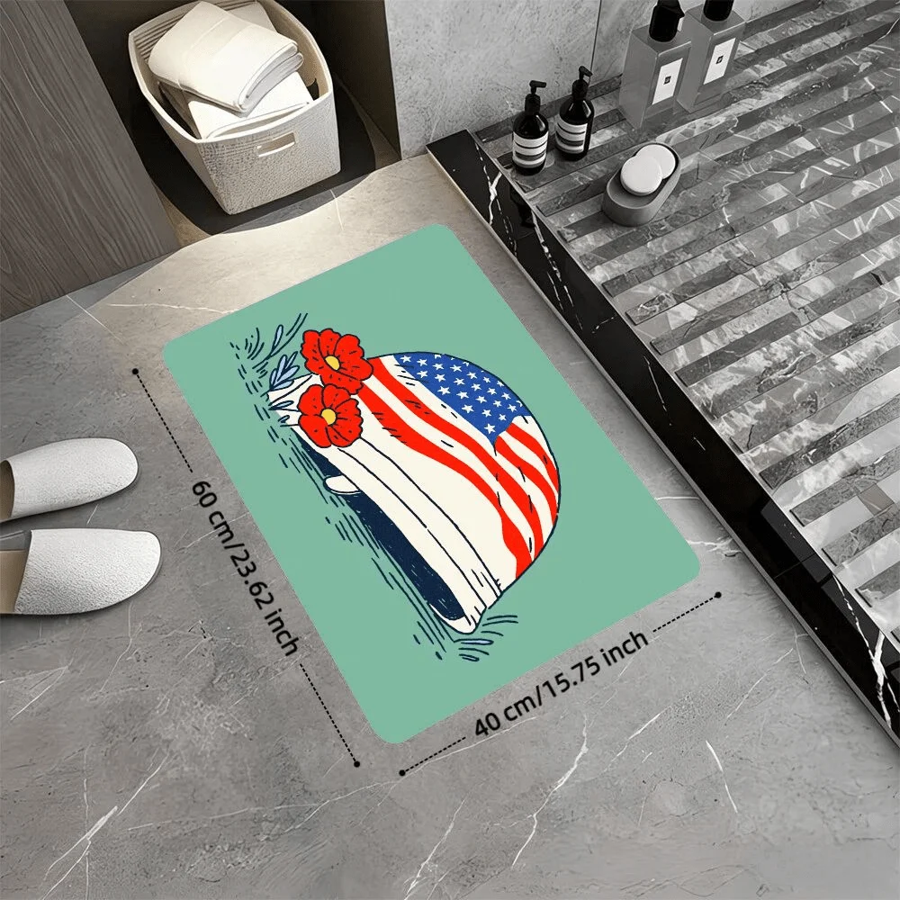 Patriotic American Flag Doormat Entrance Floor Mat for Home Decor Entryway Rug USA Style Americana Mat 40x60cm