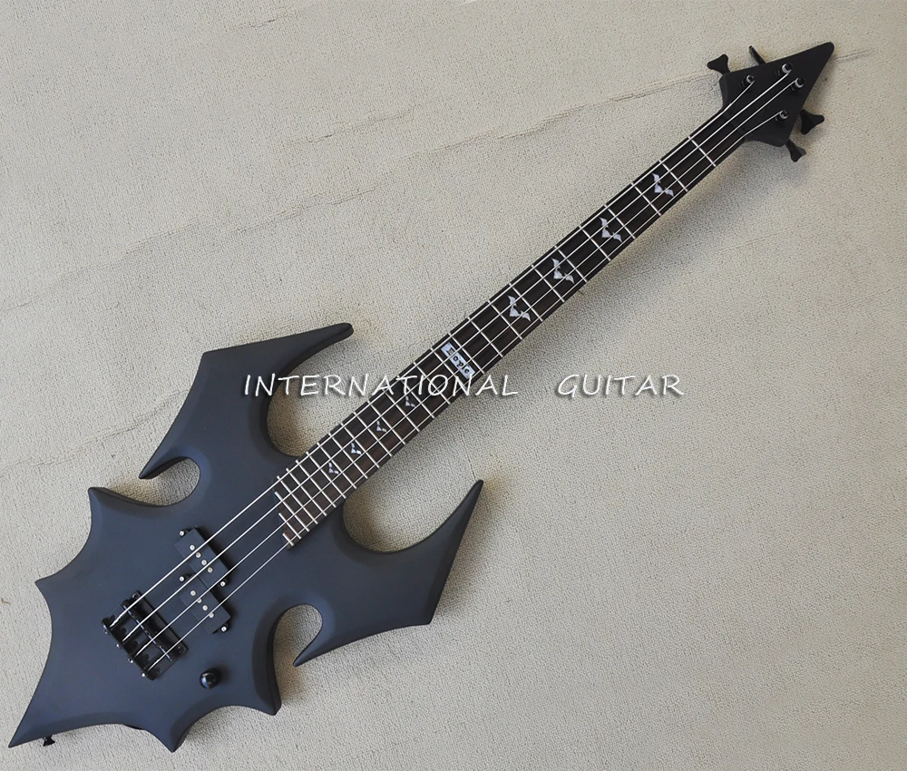 

4 Strings Matte Black Electric Guitar with 27 Frets,Rosewood Fretboard,Customized Color/Logo Available