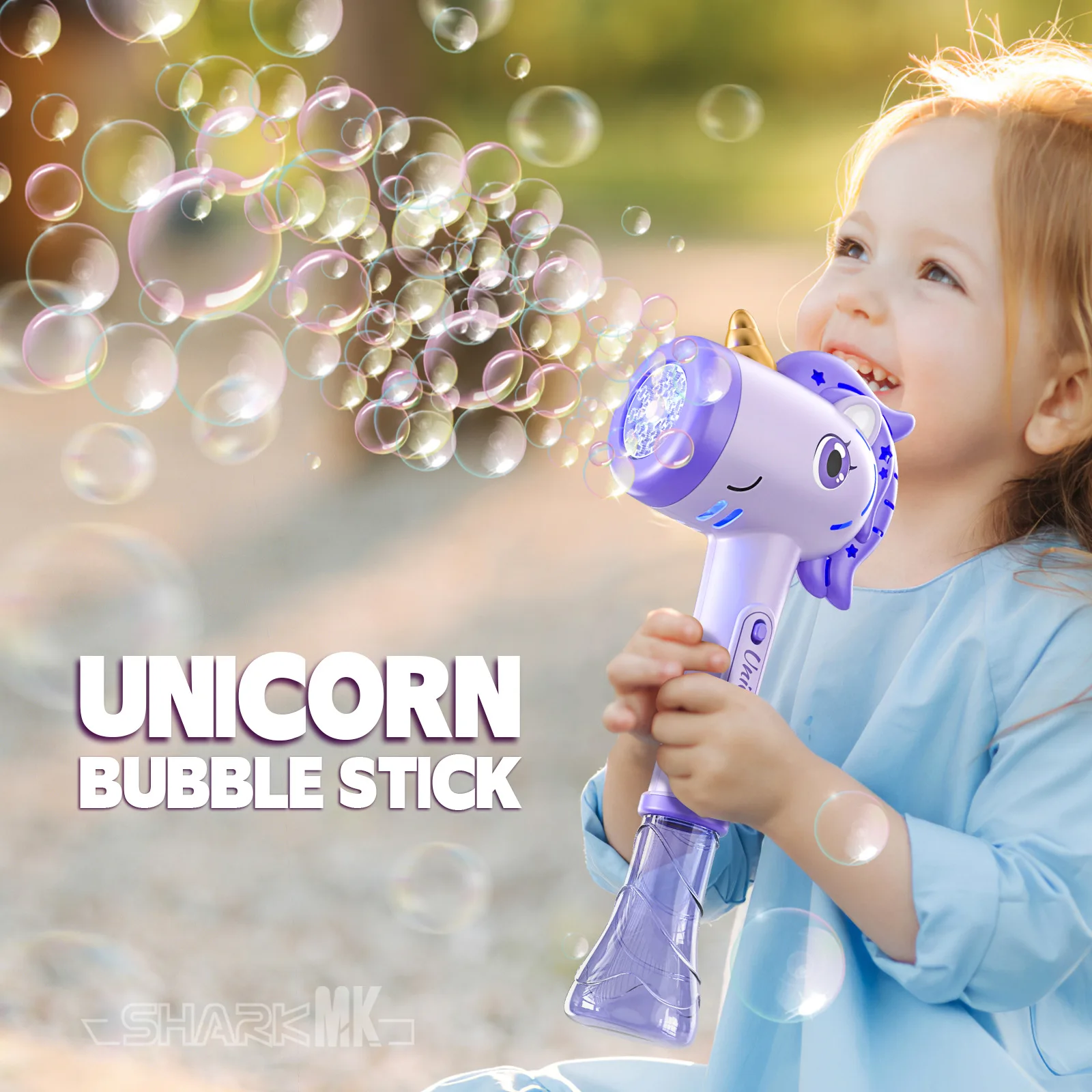 Unicorn Auto bulle baguette fabricant pistolet automatique bulle baguette souffleur Machine jouets avec musique légère pour fille naissance gay cadeau
