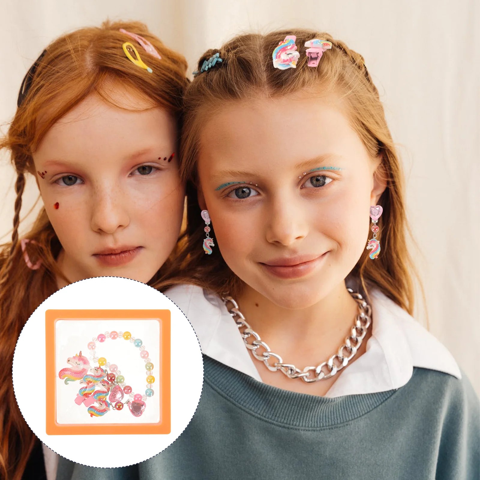 

1Set Kids Ear Cuff Bracelet Set Cute Unicorn Design Jewelry for Girls Party Birthday Gift No Piercing Safe Comfortable Wear