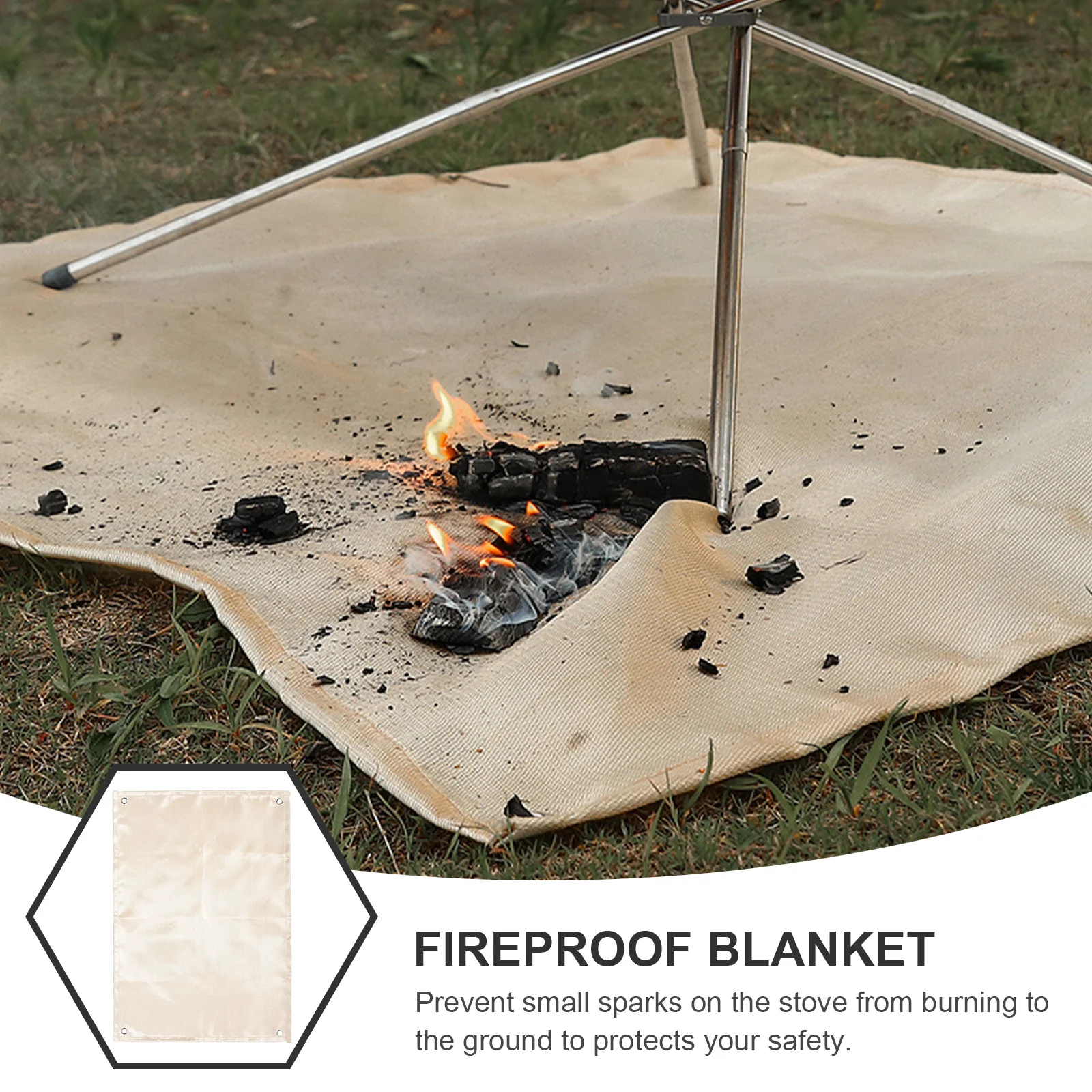 

Fireproof Camping Mat 4x6 Fiberglass Insulated Ground Rug Flame Retardant Mat for Outdoor Grill Safety Protection