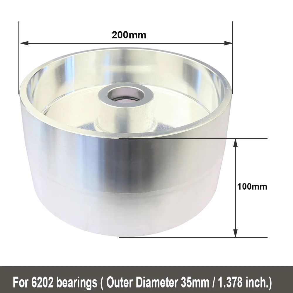 200x100mm Fully Aluminum Contact Wheel Idle Drive Wheel Belt Grinder Parts