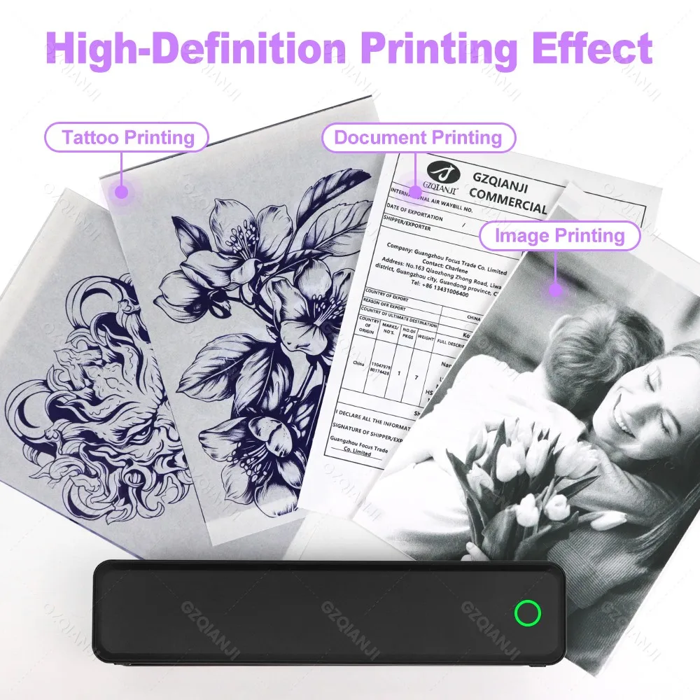 U8 Portable A4 Thermal Printer 210mm 216mm USB Bluetooth Mobile
