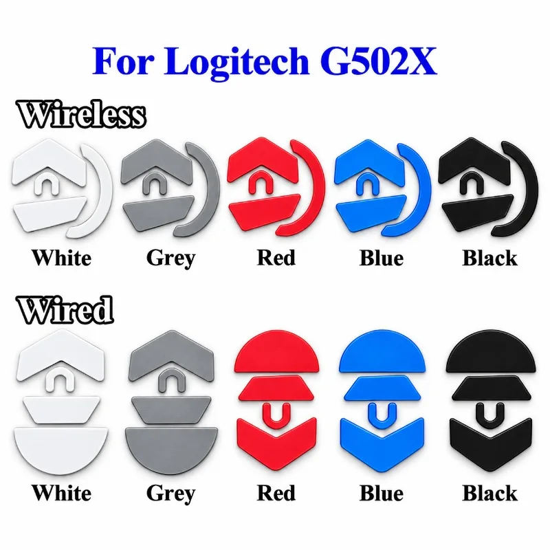 1 Sets Mouse Feet Skates Pads for Logitech G502X Wired Wireless Mouse White Black Anti Skid Sticker Replacement Connector