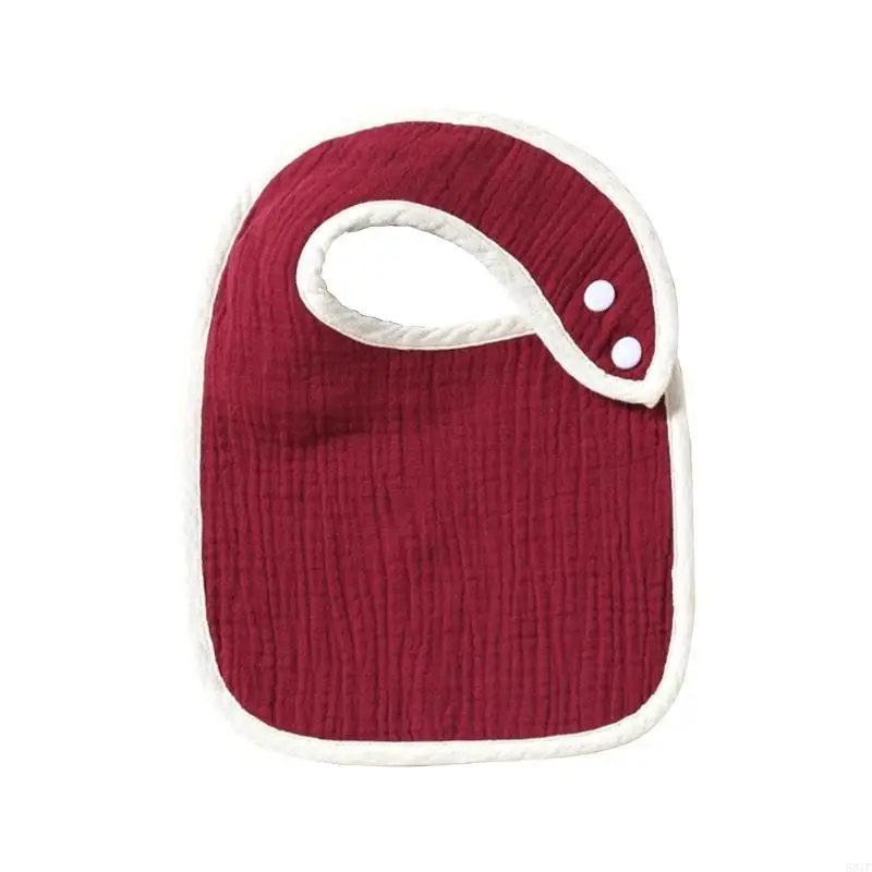 

581F Newborn Baby Bibs Cotton Infant Feeding Bib Comfortable Saliva Towel Solid Burp Cloths for Boys Girls Neutral Gender