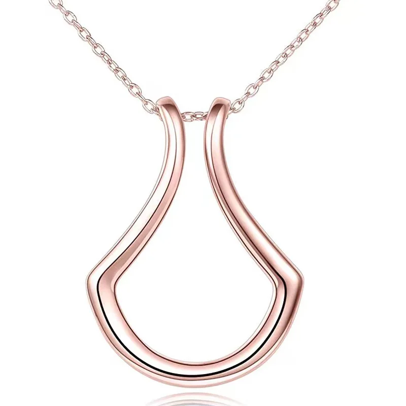 Dainty Ring Holder Necklace Horseshoe, Drop Ring Holder Necklaces Mountain, Wedding Engagement Rings Holders Surgeons