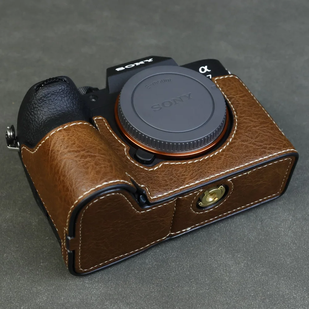 Leather Casing Protector Cover For Sony A7M5 A7R5 Classic Retro Say Goodbye To Bottom Damage