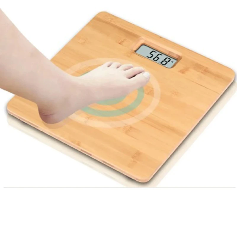 Body Weight Scale Wooden Square LED Digital Precise Household for Body Management Monitoring Health Electronic Bathroom Scale