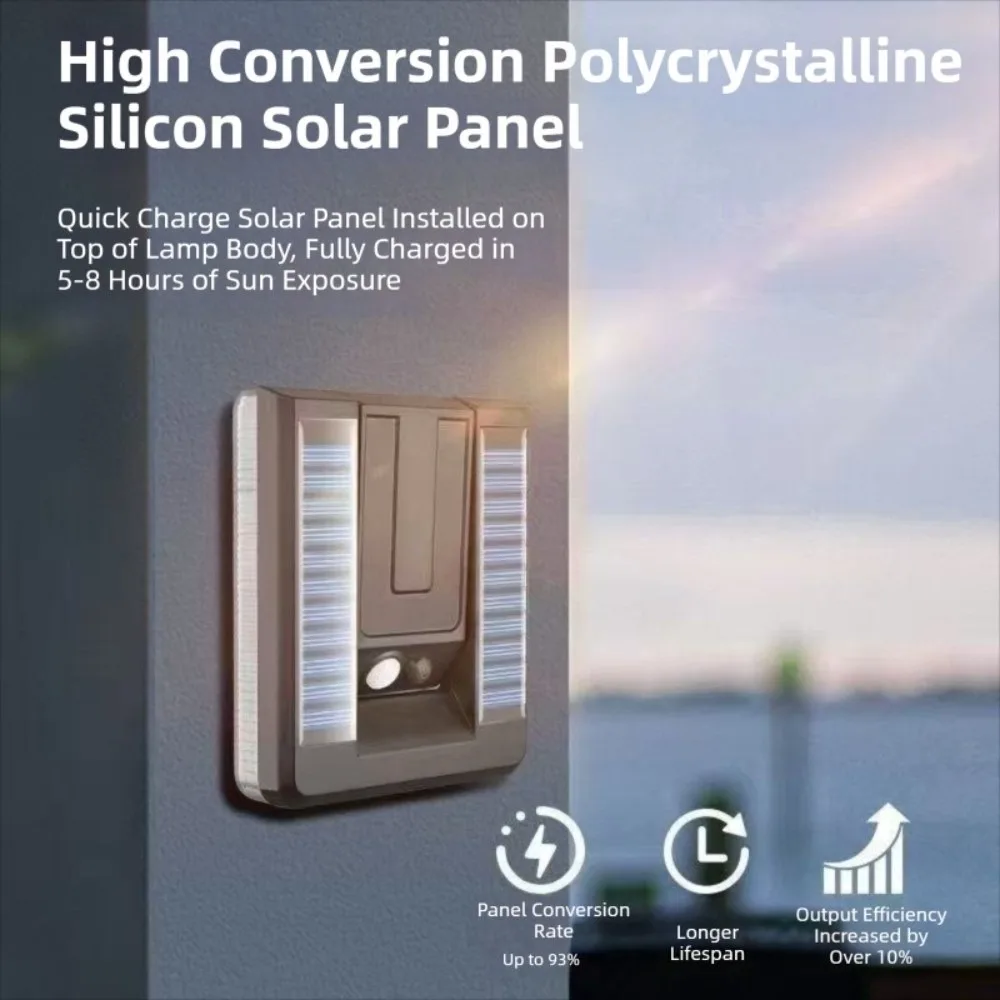 Commercial Outdoor Floodlight Wall Light with Motion Sensor Waterproof Foldable Solar Light 3 Lighting Modes Low Voltage