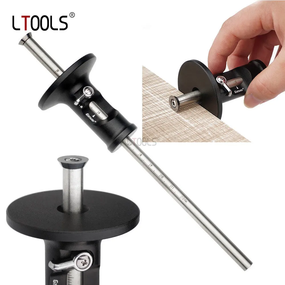 Wheel Marking Gauge High Precision Woodworking Marking Scriber Kit Wood Marking Tool with Laser Scale Solid Metal Bar Carpenter