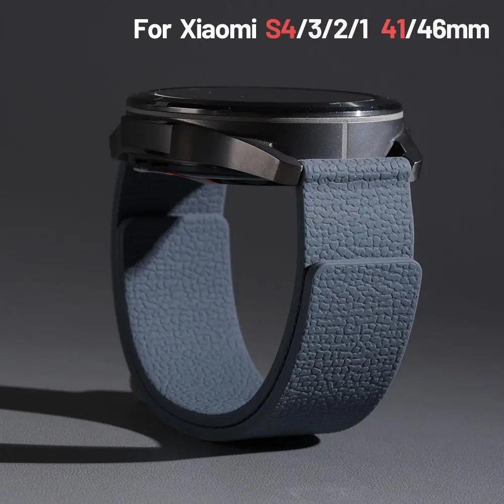 18 مللي متر 20 مللي متر 22 مللي متر المغناطيسي حلقة حزام ل Xiaomi ساعة S4 41 مللي متر سيليكون ليتشي نمط سوار Correa XIAOMI S4 S3 S2 S1 46 مللي متر الفرقة
