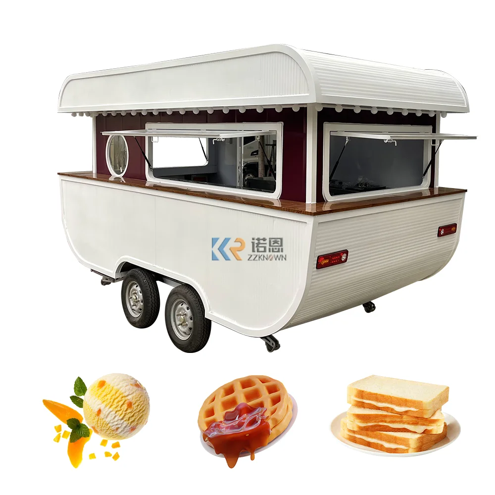 Boat Shape Outdoor Movable Food Cart Trailer Mobile Mobile Hot Dog Cart Food Van Trailer for Sale