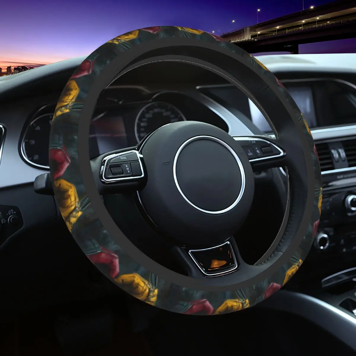Marvel Deadpool & Wolverine protector para volante de coche divertido conjunto de cubiertas para coche para 14,5-15 pulgadas suministros automotrices personalizados