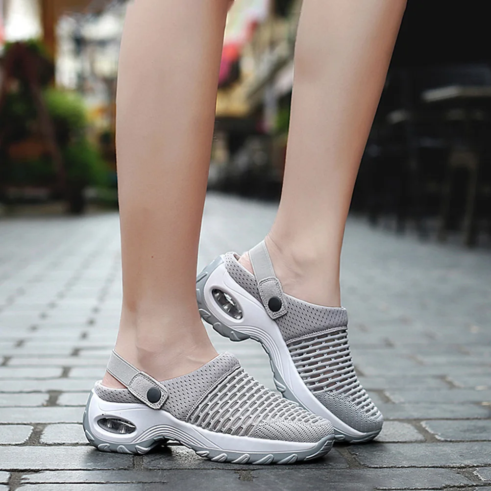 

1 пара дышащих повседневных женских сандалий из сетчатой ткани, легкие нескользящие спортивные сандалии для женщин, прогулочная дорожная летняя обувь