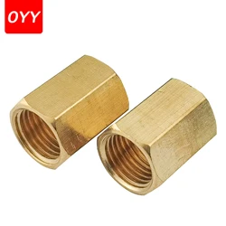 1PCS Brass Pipe Fitting Copper Hose Hex Coupling Coupler Fast Connetor Female Thread 1/8