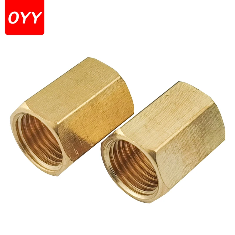 1PCS Brass Pipe Fitting Copper Hose Hex Coupling Coupler Fast Connetor Female Thread 1/8