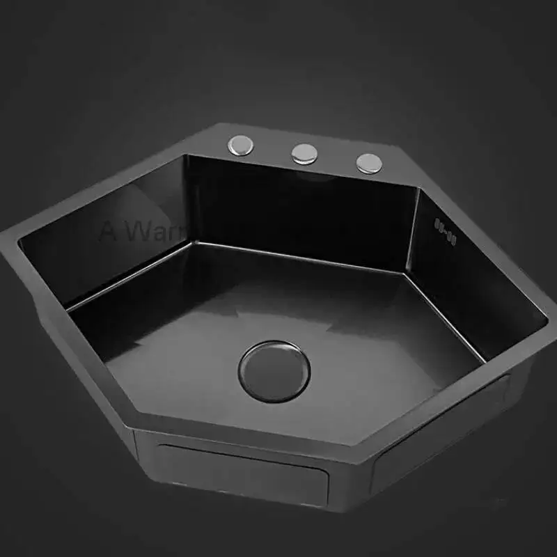 Stainless Nano Corner Kitchen Sinks 304 Steel Special-shaped Sink for Kitchen Small Apartment Large Single-slot Dishwashing Sink