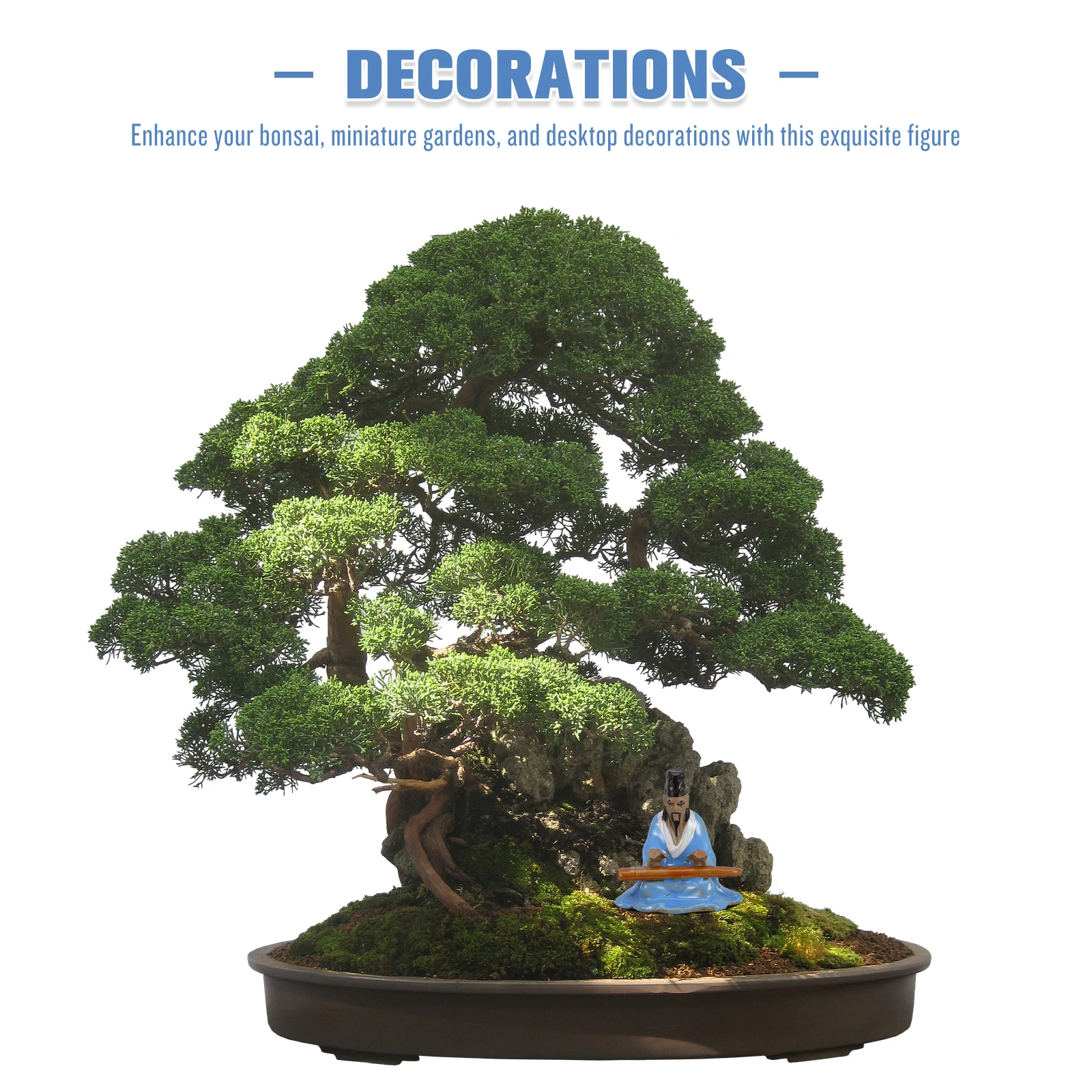 

Micro Landscape Ancient Figure Decoration for Bonsai Garden Miniature Scene Terrarium Fish Tank Setup Exquisite Desktop Ornament