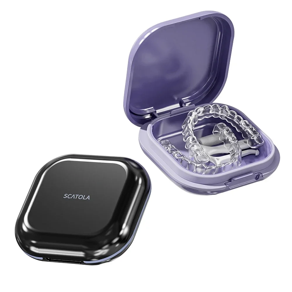 

Braces Orthodontic Case Portable Mouth Guard Case Night Denture Holder with Lid Teeth Aligner Slim Braces Box Orthodontic Suppli