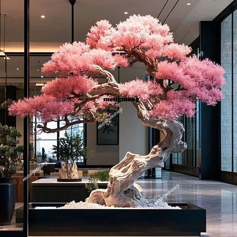 Simulation Luo Hansong fake tree pink green plant landscaping commercial welcome pine hotel lobby decoration ornament