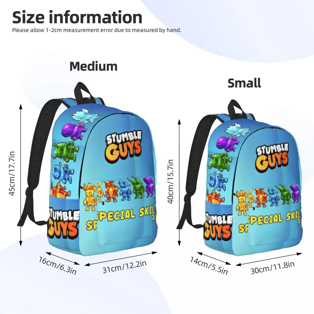 Stumbles Game Funny Guys Cartoon Cool Backpack Sport Student Work Back to School Gift Daypack for Men Women College Shoulder Bag