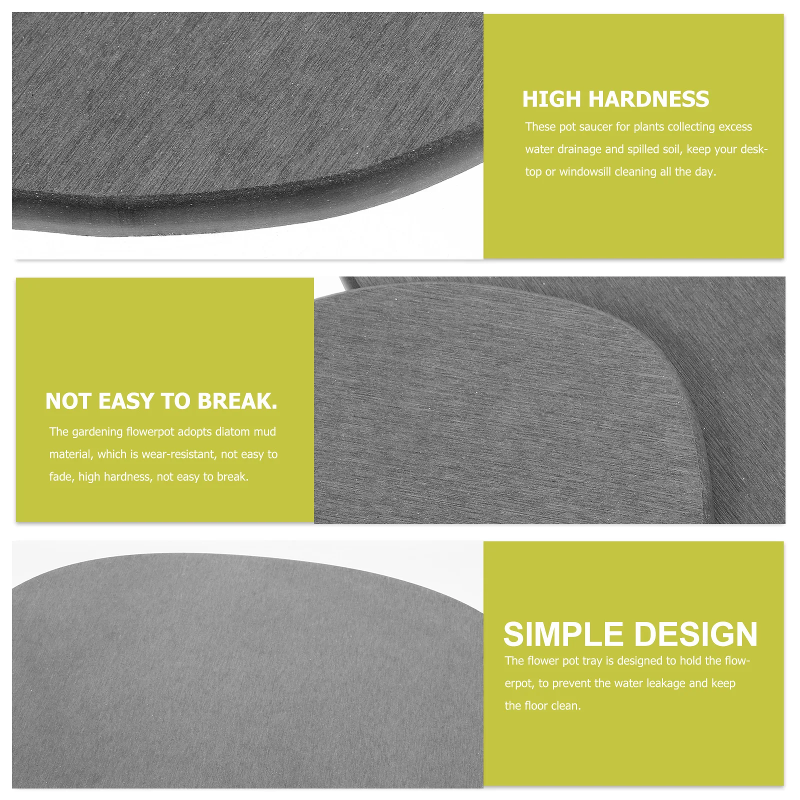 

2Pcs Plant Saucer Diatom Mud Water Absorption Tray for Flower Pot Home Garden Drip Tray Prevent Water Leakage Keep Floor Dry