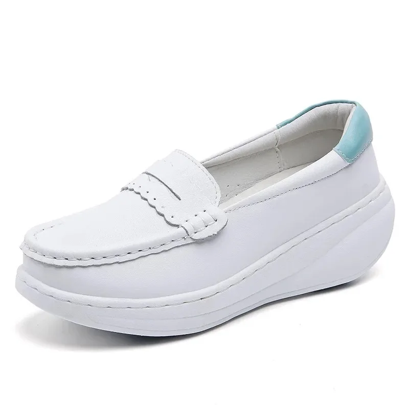 SNURULANWhite Pink Nurses Sneakers Slip On Women Shoes Lightweight Female Casual Shoe Comfortable Ladies Walking Tennis Big Size