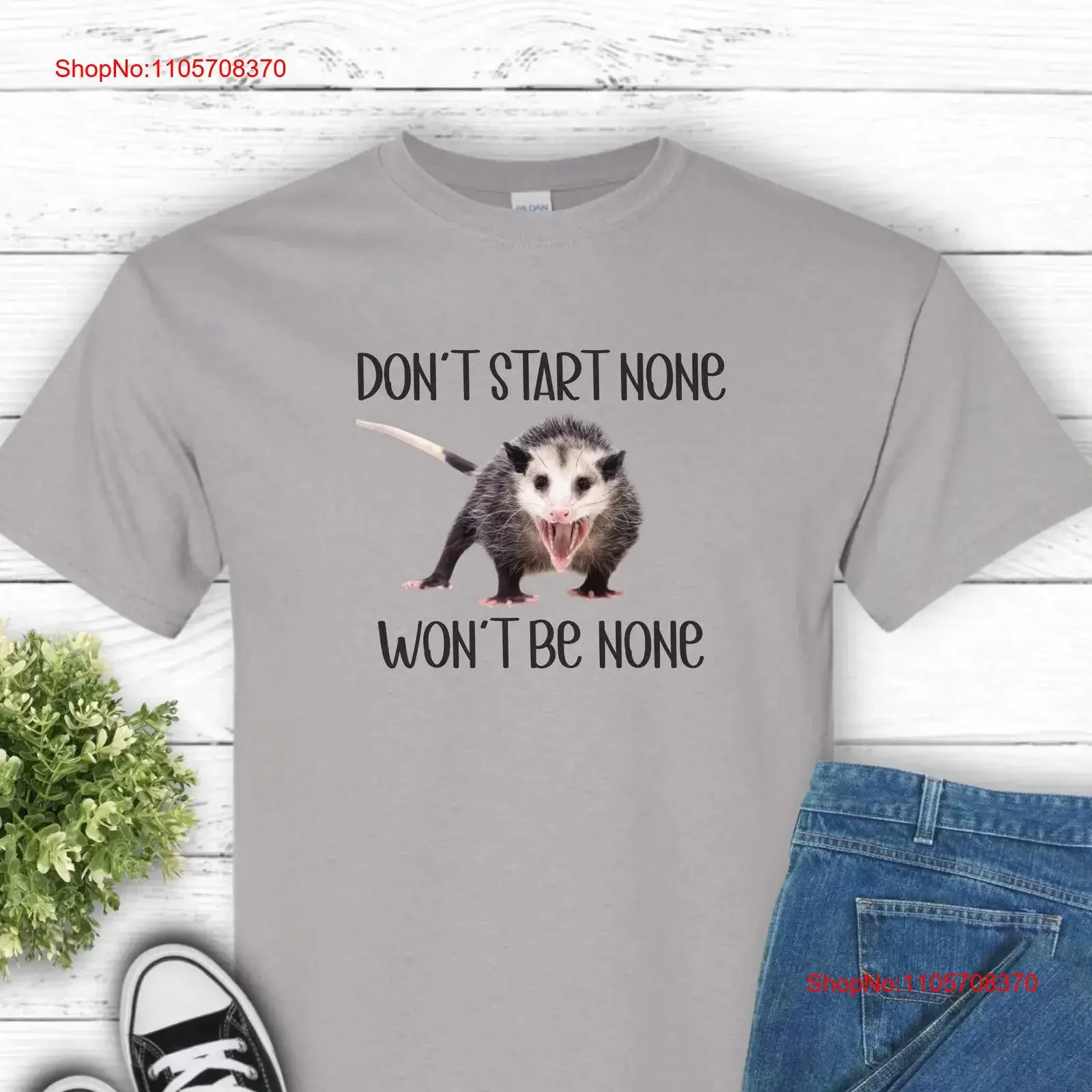 Hissing Possum T Shirt Wildlife Don't Start None Won't Be Cotton Top Funny Animal Scary vintage Washed Casual Stylish Slightly