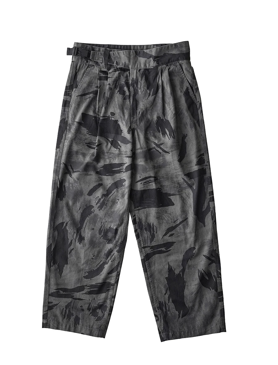 Men's Desert Camouflage Gurkha Pants Loose Fit With Tactical Buckle Belt Military Style Pants