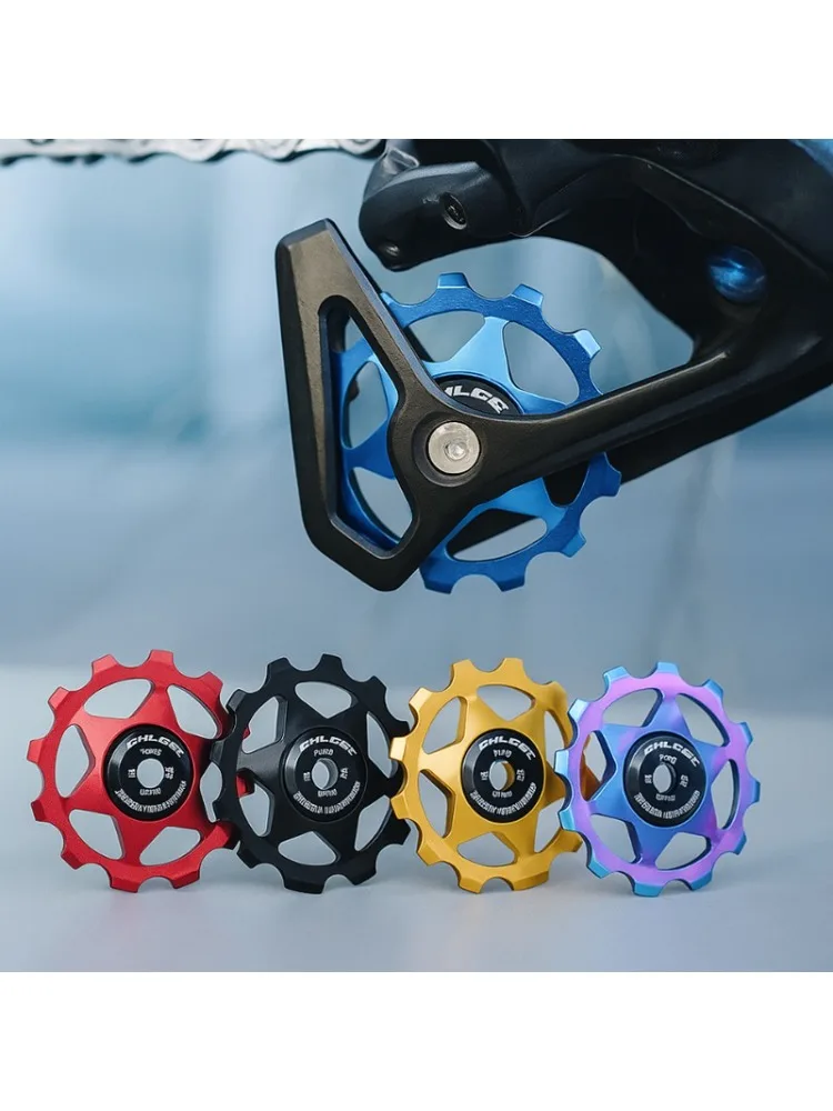 AliExpress Bicycle aluminum alloy rear Guide wheel Mountain bike bearing anode CNC 11T 13T Toothed Derailleur riding equipment