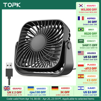 TOPK 4Inch USB Mini Portable Fan for Camping,3 Speeds Quiet Desk Table Personal Fan,360°Adjustment Standing Fans for Room Home