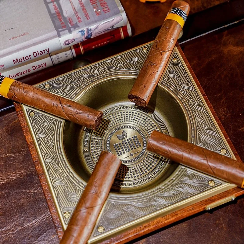 

Большой размер деревянный металлический атй для сигар сосновый узор офисный винтажный креативный подарок Faion Atray бренд JIFENG