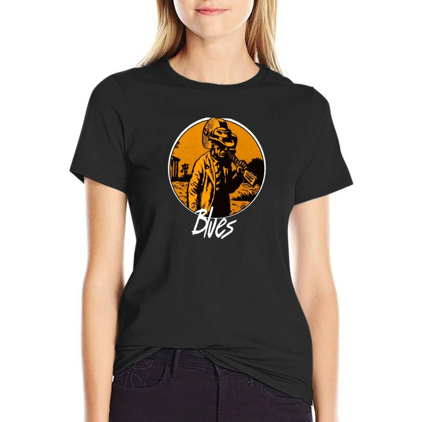 Bluesman T-Shirt Female clothing Aesthetic clothing heavyweights cute tops Women's tops