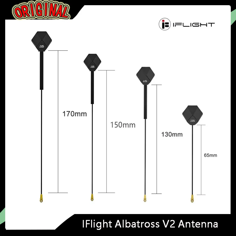 

Антенна iFlight Albatross V2 5,8 ГГц 2,4 дБи FPV — UFL(IPEX)/90 ° MMCX, LHCP/RHCP, 65–170 мм, аксессуары для гоночных дронов FPV