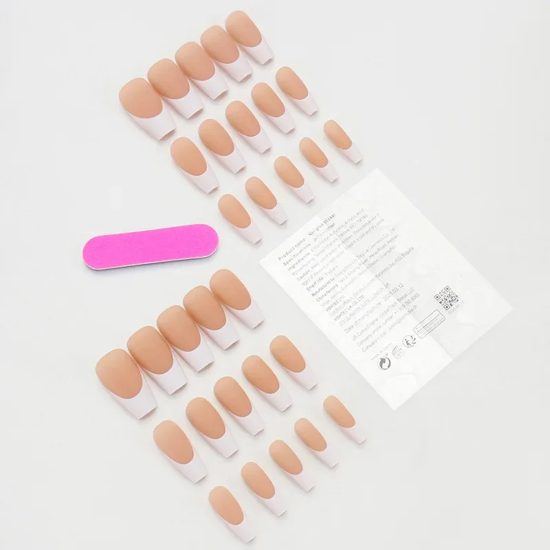 Trapezoidal Skin-toned Press-on Nails, Hot-selling Removable Nail Tips