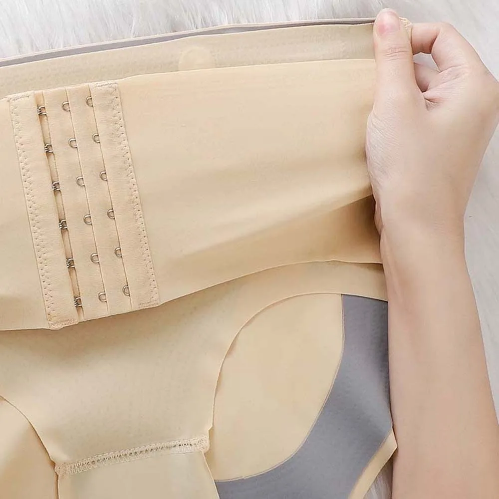 ارتفاع الخصر بعقب رفع ملخصات مع مشبك مدرب خصر الحرير الجليد الحرير سراويل الملابس الداخلية للتنحيف سلس سراويل النساء