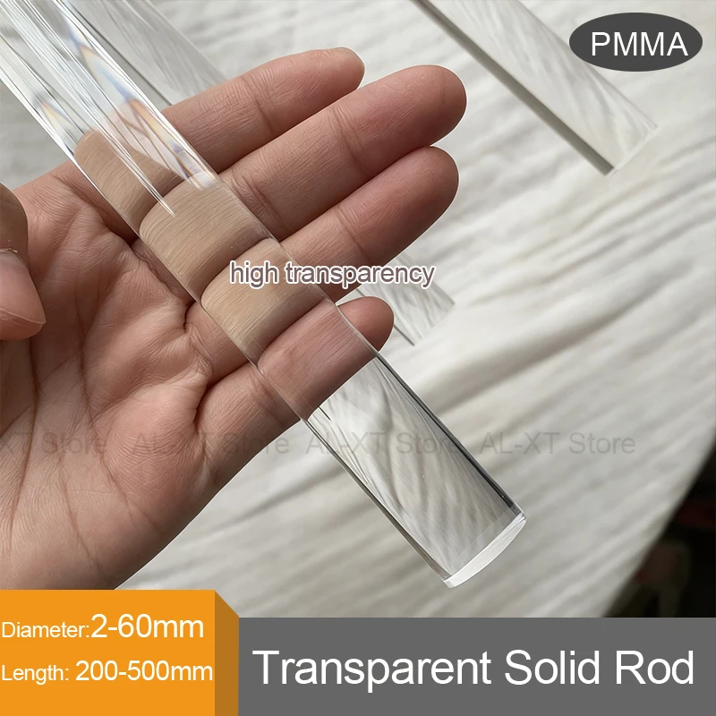 ضوء Duide قضيب قطر 2/3/4/5/6/8/10/12/15/18/20/22/25/30/35/40/45/50/60 مللي متر PMMA شفاف الصلبة شريط مستدير طول 200-500 مللي متر #1