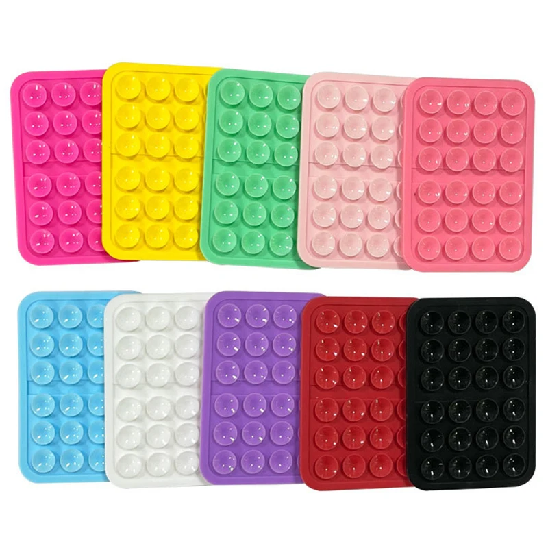For Android for Car Mirror Kitchen Bathroom Silicone Suction Cup Phone Case Mount - Double-Sided Hands-Free Strong Holder