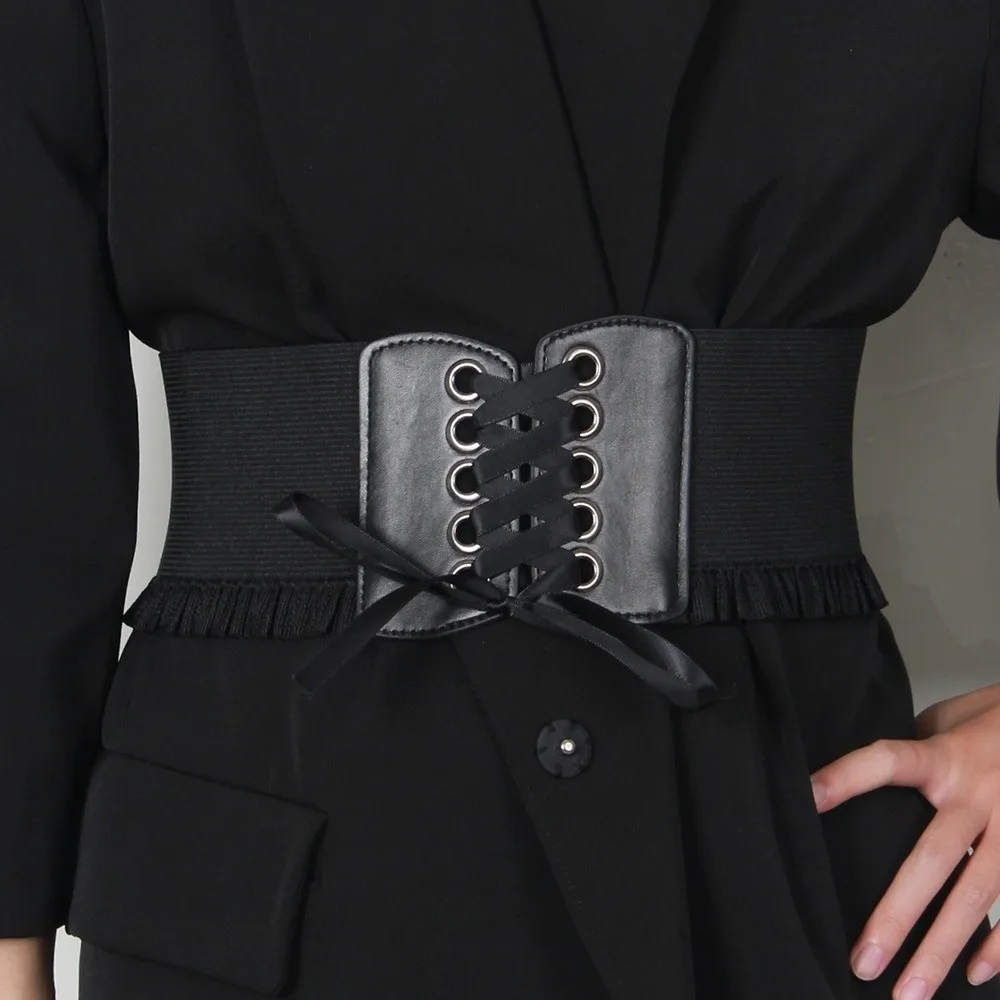 

Fashion Elastic Corset Waist Belt Slimming Wide Waistband Strap External Wear Simple Waist Bands For Skirts Dress Top Clothes