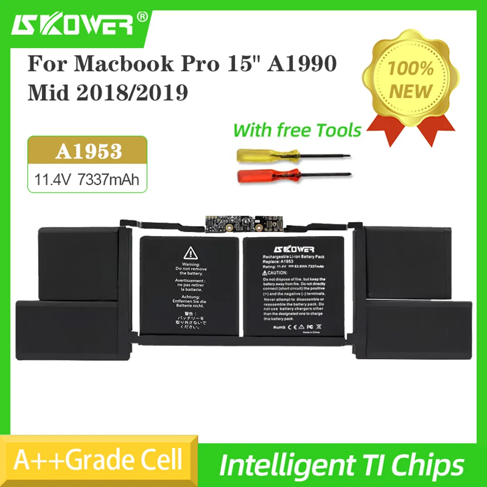 SKOWER A1953 Akku für Apple APPLE MacBook Pro 15 Zoll A1990 Touchbar 2018 2019 EMC 3215 MC3359 83,6