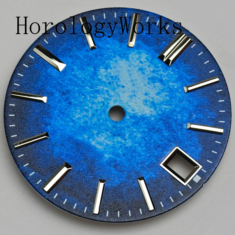 أجزاء الساعة 28.5 ملم قرص معقم مناسب لحركة NH35 أزرق أخضر أحمر مناسب 3/3.8 تاج الساعة