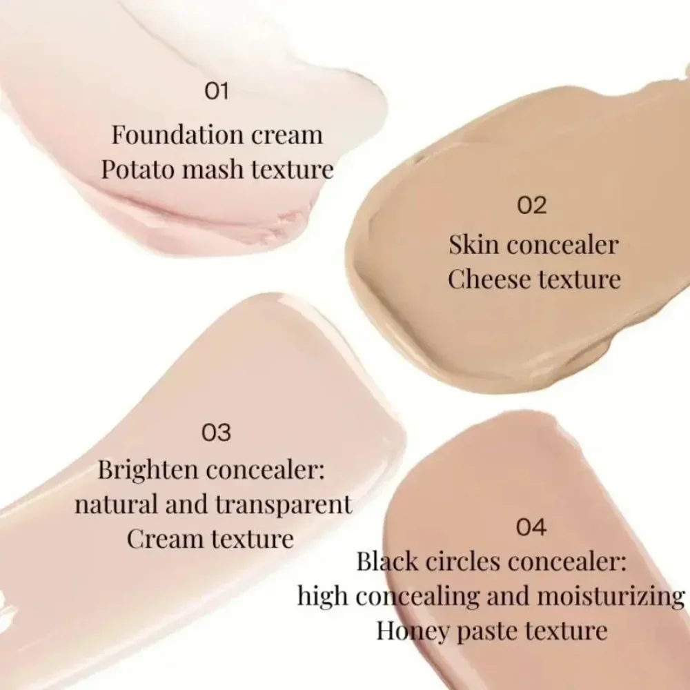 Joocyee Concealer 4-kleurenpalet Gezichtsmake-Up Foundation Crème Onzichtbare Poriën Volledige Dekking Helderder Koreaanse Make-Up Cosmetica