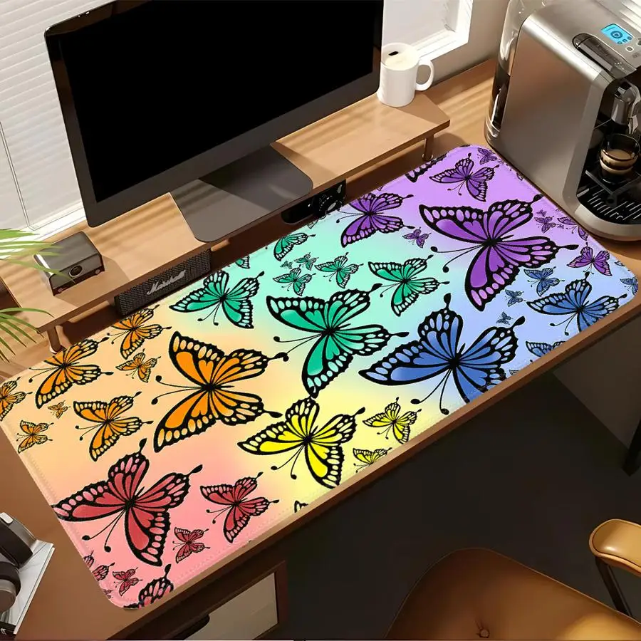 Rainbow Butterflies rubber Mouse Pad Desk accessories Computer Laptop Pad Game Console Pad office Pad Keyboard Mouse Pad