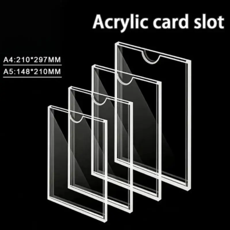 Clear Acrylic Wall Mount Display Stand A4 A5 Sign Holder for Wedding Photo Certificate Diploma Home Office Wall Decor