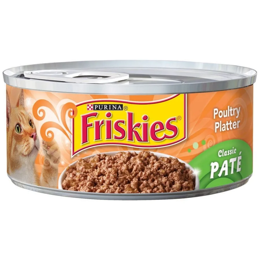 

Classic Pate Poultry Platter Wet Cat Food for Indoor Cats, Rich in Protein Vitamins, Grain-Free Formula, 5.5 oz Cans, 24 Pack,
